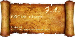 Földi Albert névjegykártya