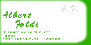 albert foldi business card